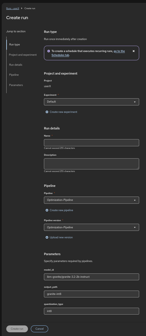 02 04 import pipeline create run params